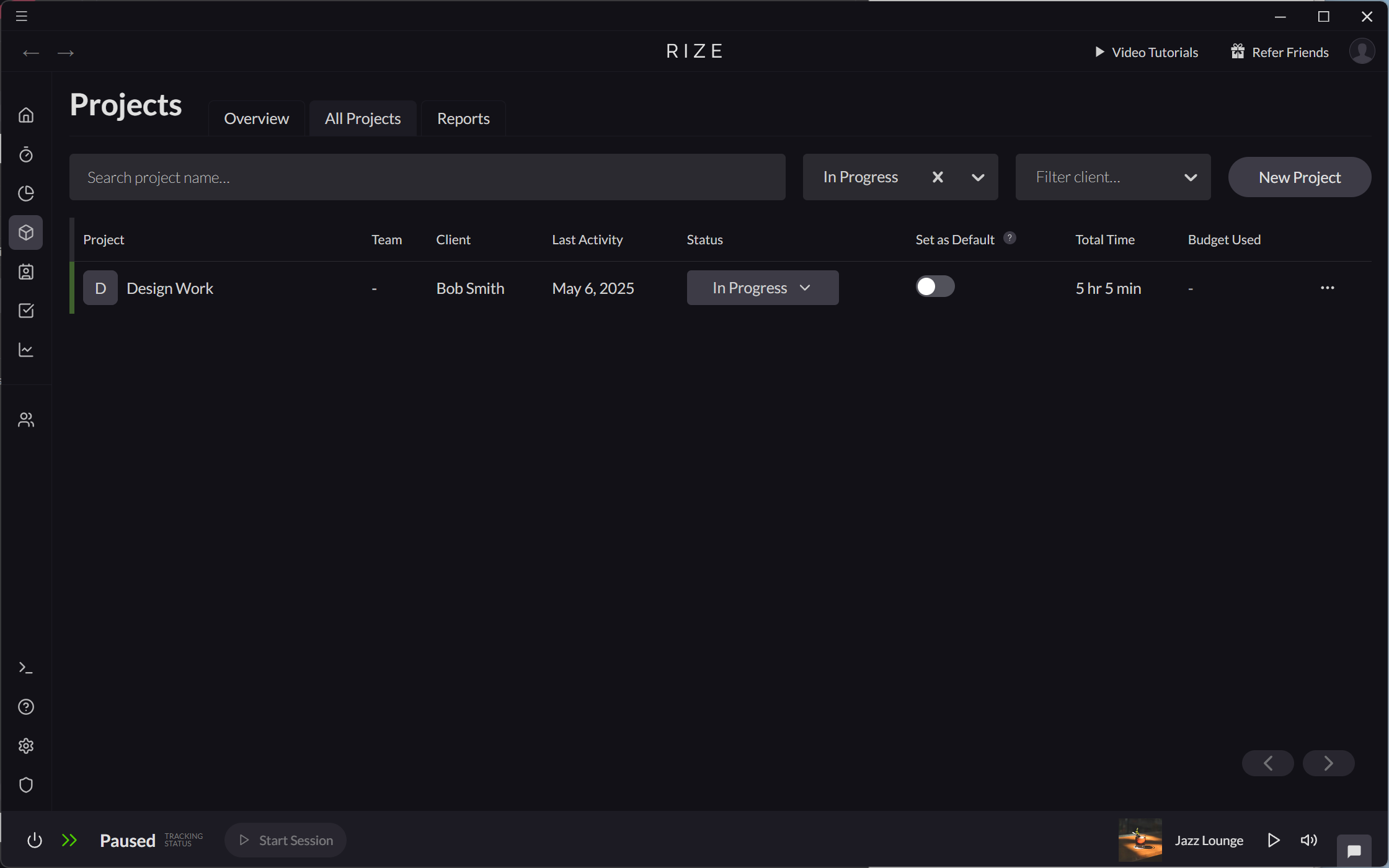 Screenshot showing how to create a new project from the All Projects page