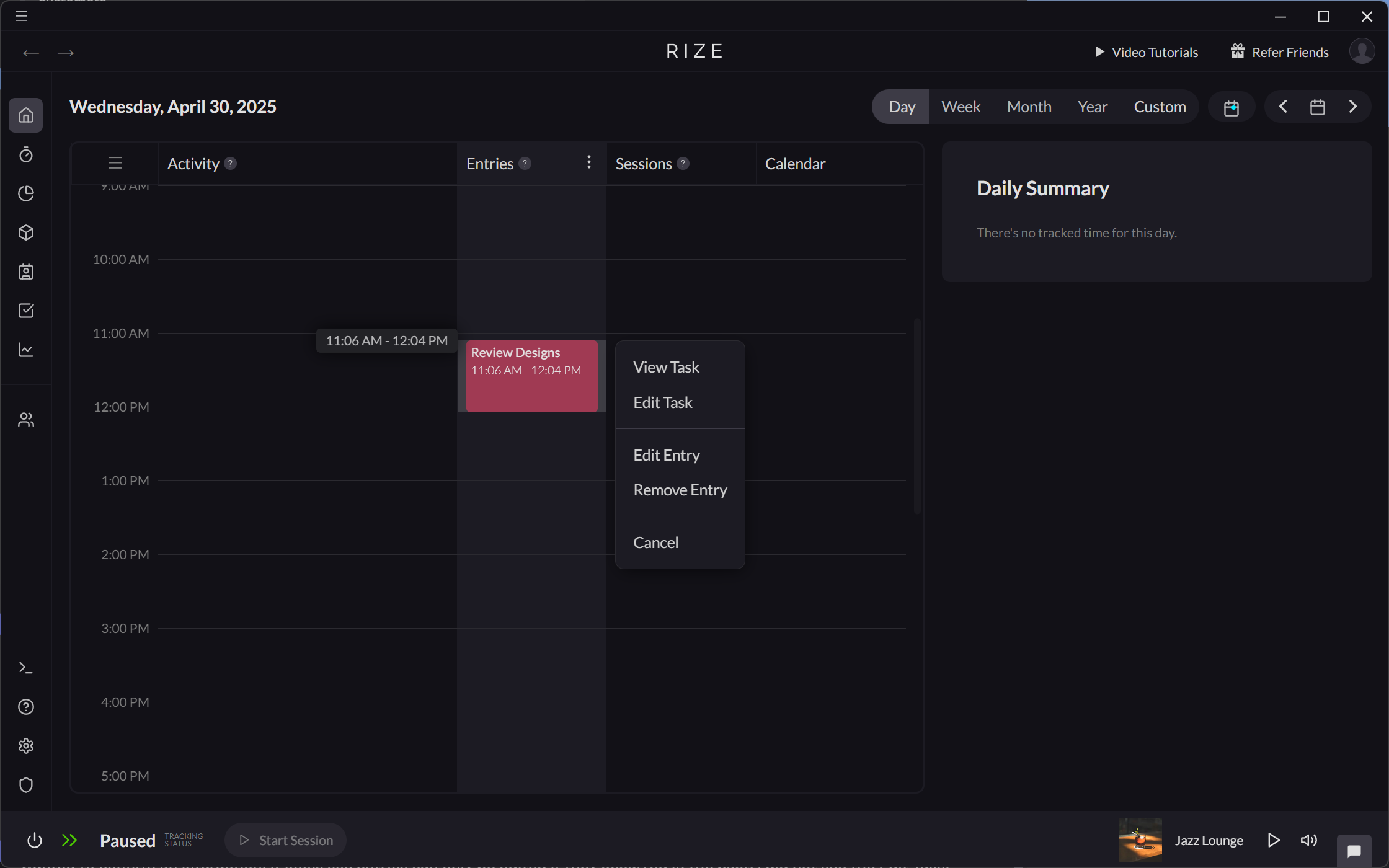 Screenshot showing how to edit a task from the Home tab